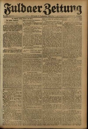 Ausgabe vom Mittwoch, den 18. September 1918.