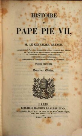 Histoire du Pape Pie VII, 2