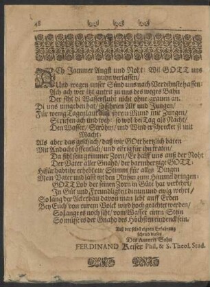 Ach Jammer Angst und Noth! Wil Gott uns nuhn verlassen/ [...]