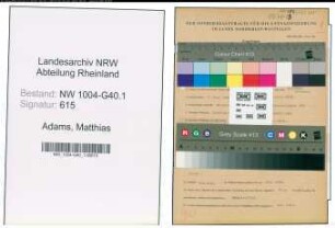 Entnazifizierung Matthias Adams , geb. 07.06.1884 (Justizsekretaer)