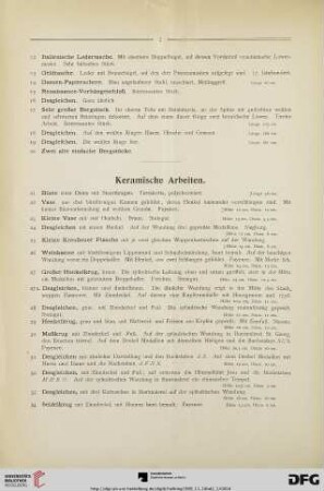 Keramische Arbeiten (Nr. 21-67)