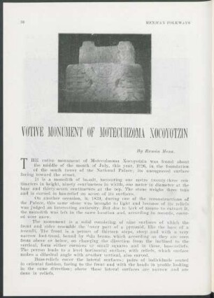 Votive monument of Motecuhzoma Xocoyotzin