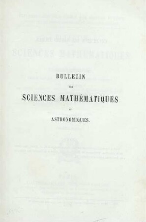 13: Bulletin des sciences mathématiques et astronomiques