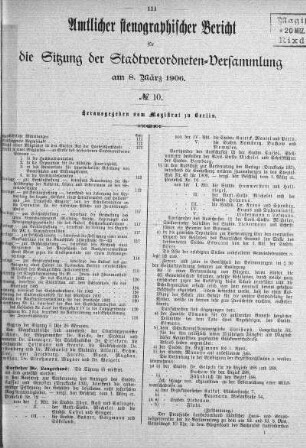 No. 10, 8. März 1906