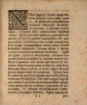 Oratio de antiquitate atque utilitate exercitationum oratoriarum