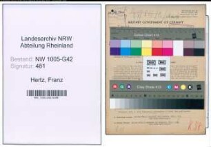 Entnazifizierung Franz Hertz , geb. 06.04.1900 (Schornsteinfeger)