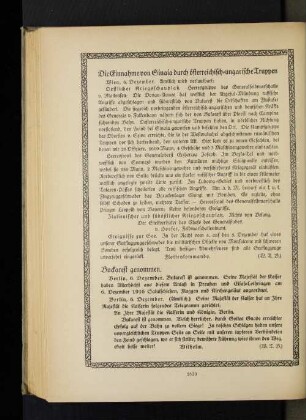 Die Einnahme von Sinaia durch österreichisch=ungarische Truppen