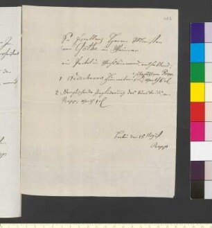 Brief von Bopp, Franz an Goethe, Johann Wolfgang von