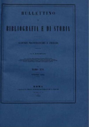 Tomo XVI. Ottobre 1883.