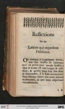 Lettres qui regardent l’Absence