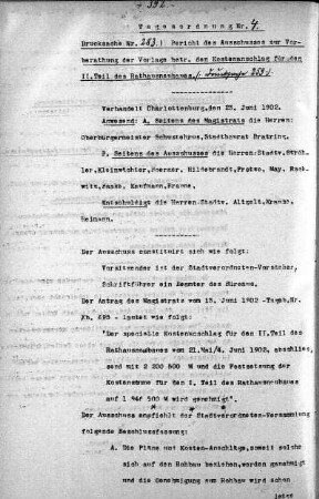 Tages-Ordnung, 25. Juni 1902