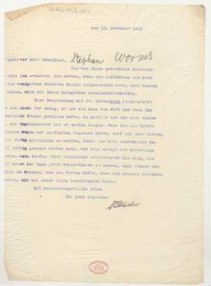 Brief an Karl Stephan : 13.11.1915