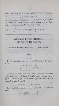 Certificats d'études supérieures des facultés des sciences.