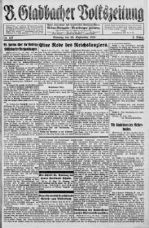 Bergisch Gladbacher Volkszeitung. 1906-1929