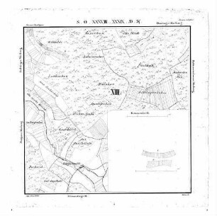 Kartenblatt SO XXXVIII XXXIX 33 34 Stand 1822 ca. (Multiblatt 1:5000)