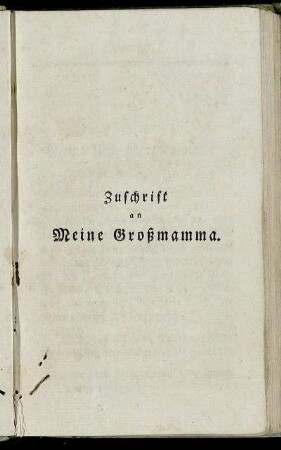 Zuschrift an Meine Großmamma.