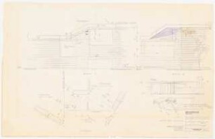 Haus Bolland, Kassel: Mauerwerkabtreppung und Glasbausteinwand, 1:50, 1:20