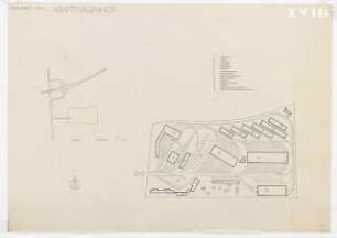 Studienarbeiten: Preisarbeit, Entwurf für Kraftwagenhof, Lageplan 1:5000, 1:1000