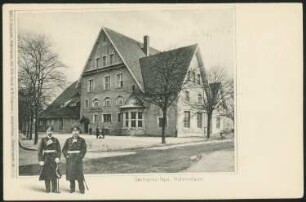 Seemannsheim, Wilhelmshaven: Hauptseite mit Kaiser Wilhelm II. und Prinz Heinrich (Postkarte)