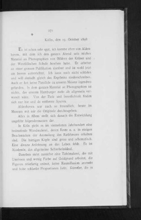 Köln, den 23. October 1898