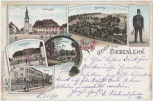 Großschirma-Siebenlehn. Ortsansichten, kolorierte Ansichtskarte