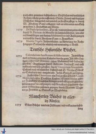 Mancherley Bücher in allerley Künsten.