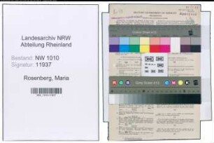 Entnazifizierung Maria Rosenberg , geb. 07.03.1910 (Hortnerin)