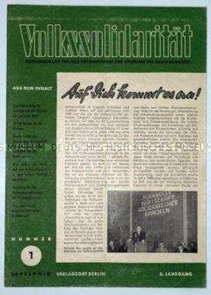Mitteilungsblatt für Funktionäre der Volkssolidarität u.a. zum Zweijahrplan