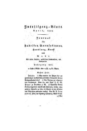 Intelligenz-Blatt : April 1808