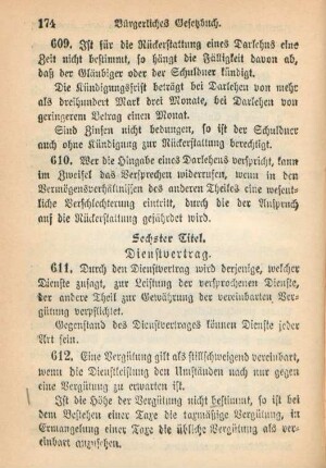 Sechster Titel. Dienstvertrag
