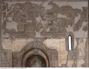 Reste eines Freskenzyklus, Verkündigung und Geburt Johannes des Täufers