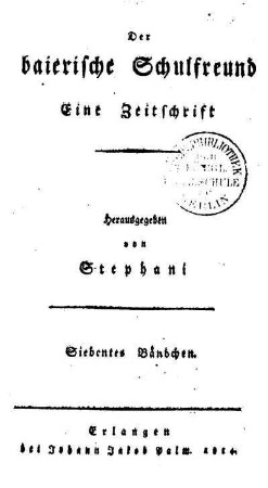 1814/15: Der baierische Schulfreund - 1814/15, 7/8