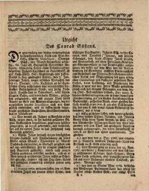 Urgichten und Peinliche Urtheile, über 1.) Conrad Süß, 2.) Johann Georg Süß, 3.) Jacob Grund, Welche wegen vielfältig begangener Post- und Strassen-Raubereyen den 30. Aug. 1770 zu Cadolzburg Theils mit dem Schwerdt, theils mit dem Rad vom Leben zum Tod gebracht, und deren Cörper auf das Rad gelegt worden