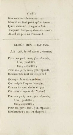 Éloge Des Chapons.