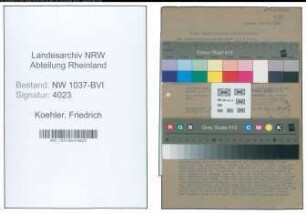Entnazifizierung Friedrich Koehler , geb. 04.07.1892 (Betriebsvorsteher)