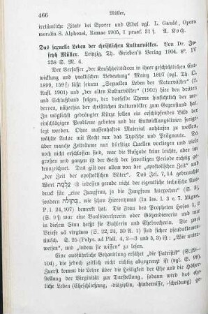 466-468 [Rezension] Müller, Josef, Das sexuelle Leben der christlichen Kulturvölker