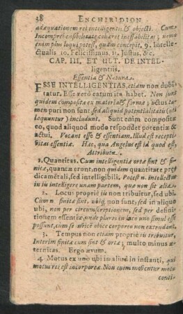 Cap. III. Et Ult. De Intelligentiis.