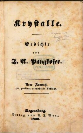 Krystalle : Gedichte