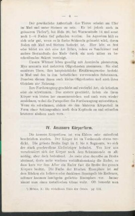 IV. Aeussere Körperform