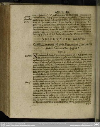 Observatio XXXVIII. Causae decimarum & juris Patronatus, an coram judice Laicontractari possint?