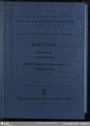 M. Valerii Martialis epigrammaton libri