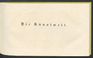 Die Kunstwelt.