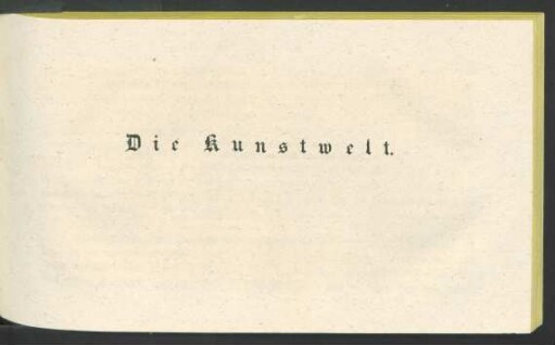 Die Kunstwelt.