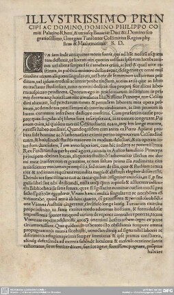 Illustrissimo Principi ac Domino, Domino Philippo Comiti Palatino Rheni...
