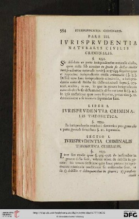 Pars III: Iurisprudentia naturalis civilis criminalis