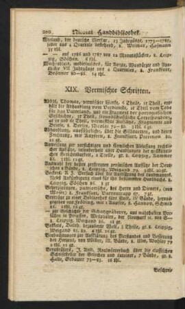 XIX. Vermischte Schriften