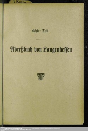 Achter Teil. Adreßbuch von Langenhessen
