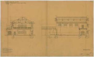 Fischer, Theodor; Lana / Südtirol (Italien); Schule - Betsaal (Querschnitt, Längsschnitt)