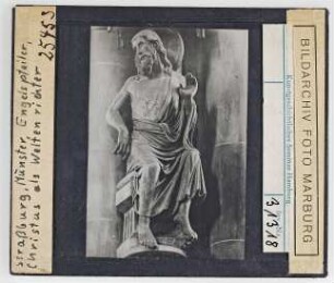 Straßburg, Münster: Engelspfeiler, Christus als Weltenrichter