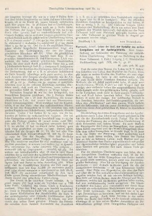 404-408 [Rezension] Harnack, Adolf, Lukas der Arzt, der Verfasser des dritten Evangeliums und der Apostelgeschichte